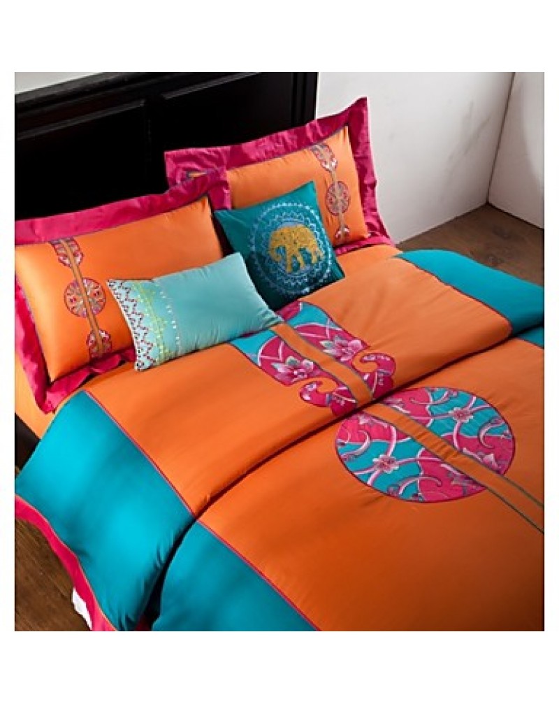  /Bohemia embroid Bedding Sets Queen King Size Cotton Bedcover