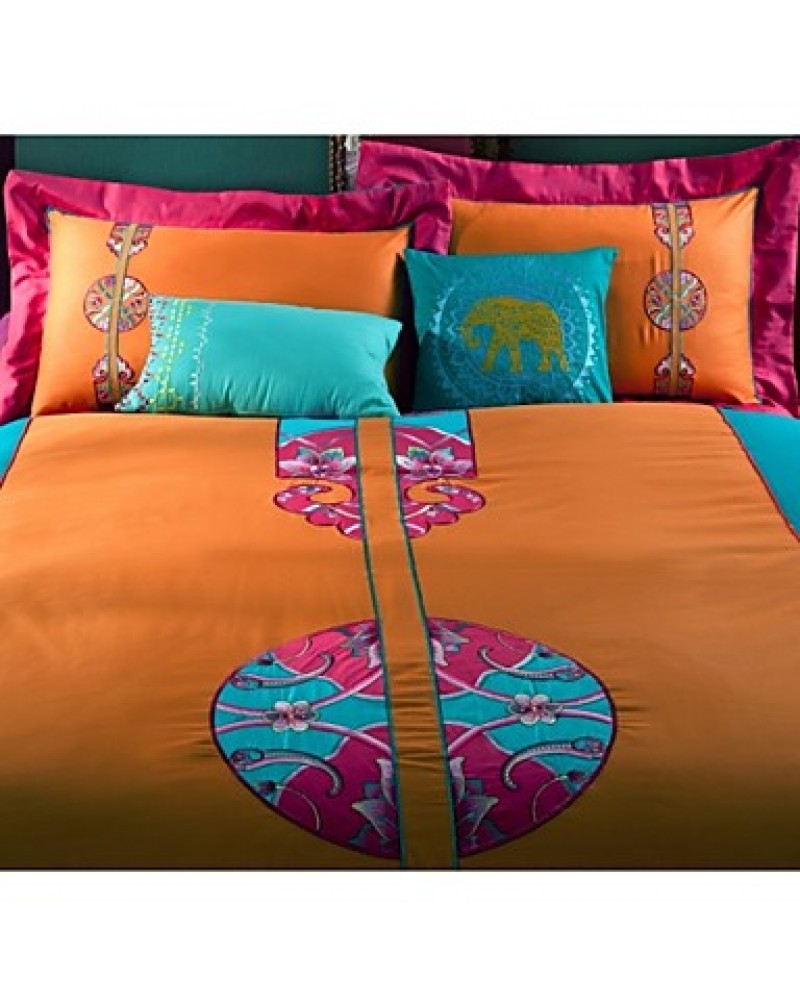  /Bohemia embroid Bedding Sets Queen King Size Cotton Bedcover