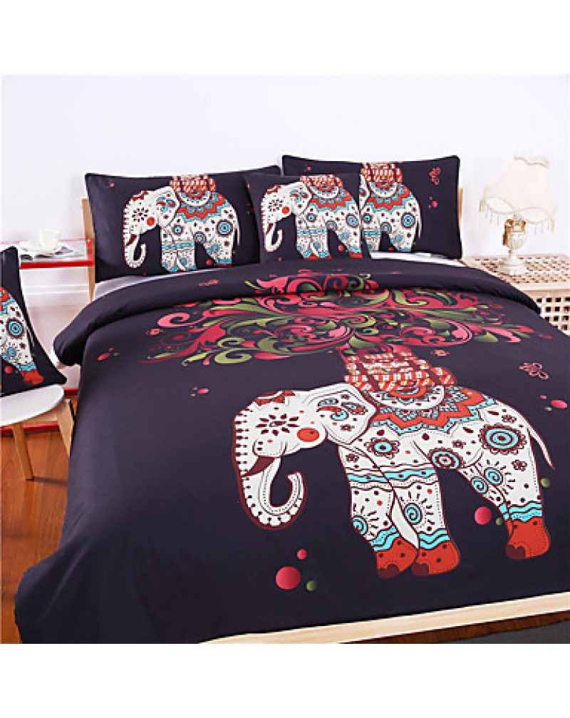  Bedding Elephant Tree Black Printed Bohemia Duvet Cover Set Bedspread Twin Full Queen King Factory