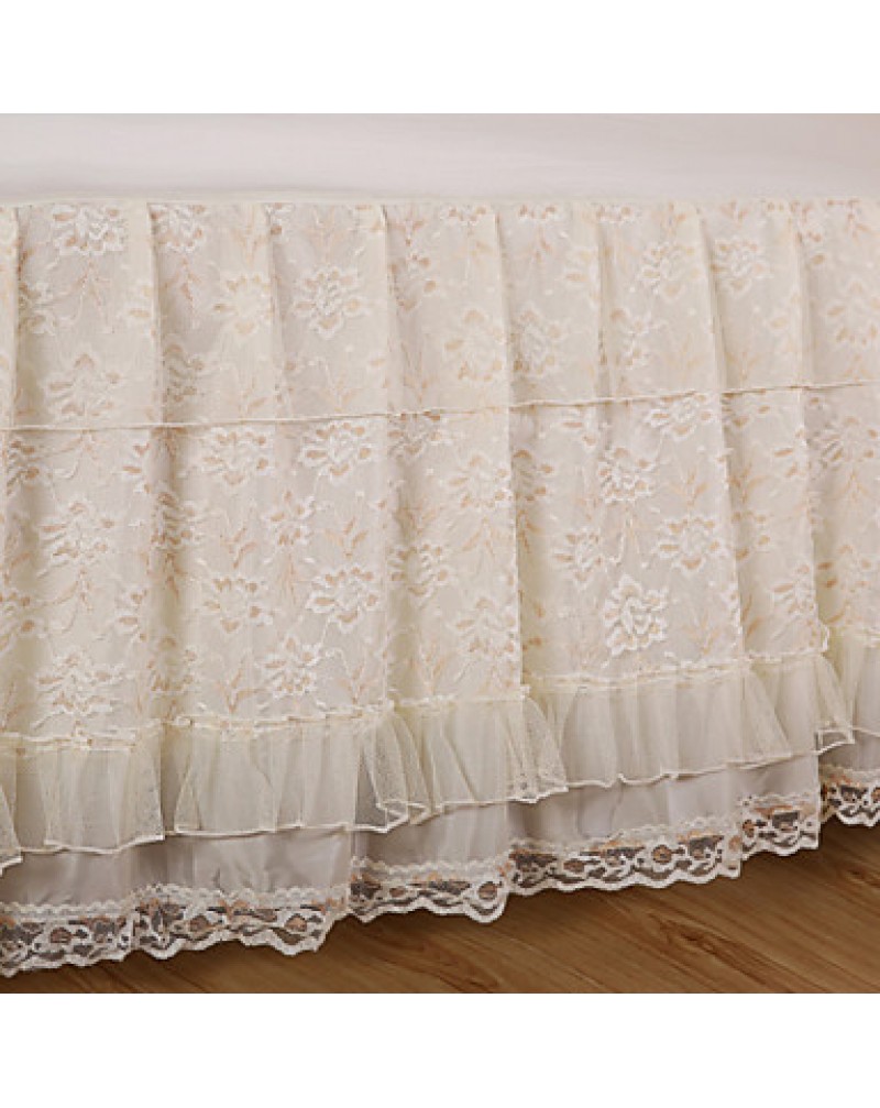 Princess Lace Bedspread Bed Skirt Mattress Dust Protection Cover Bedding Set