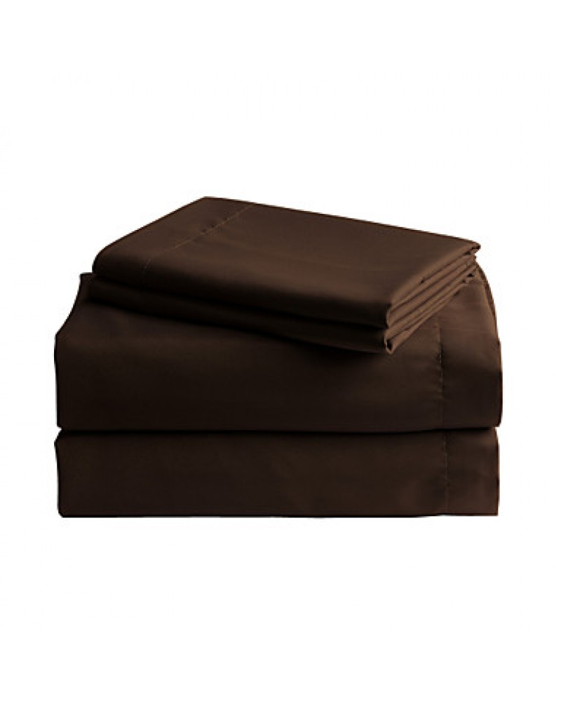 Brown Solid Microfiber Sheet Sets