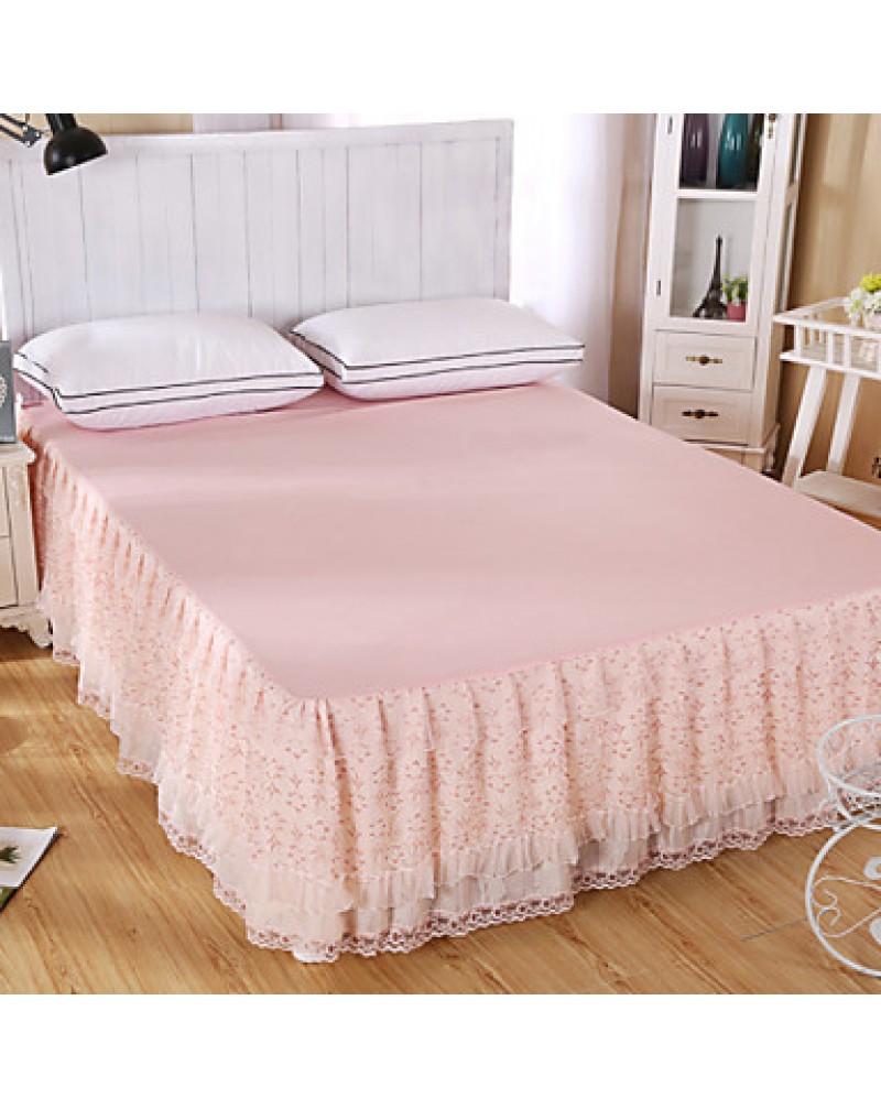 Princess Lace Bedspread Bed Skirt Mattress Dust Protection Cover Bedding Set