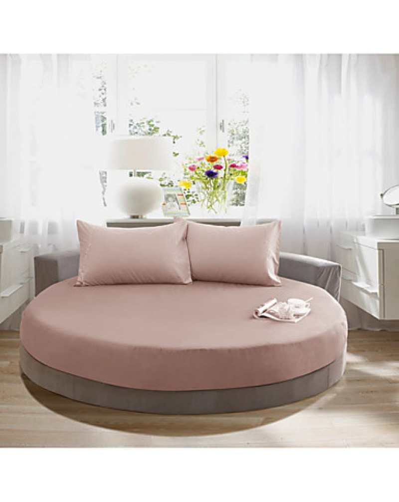 Round Bedsheet Diameter 2m or 2.2meter +2Pcs Pillowcases 100 Cotton Mattress Cover/Case