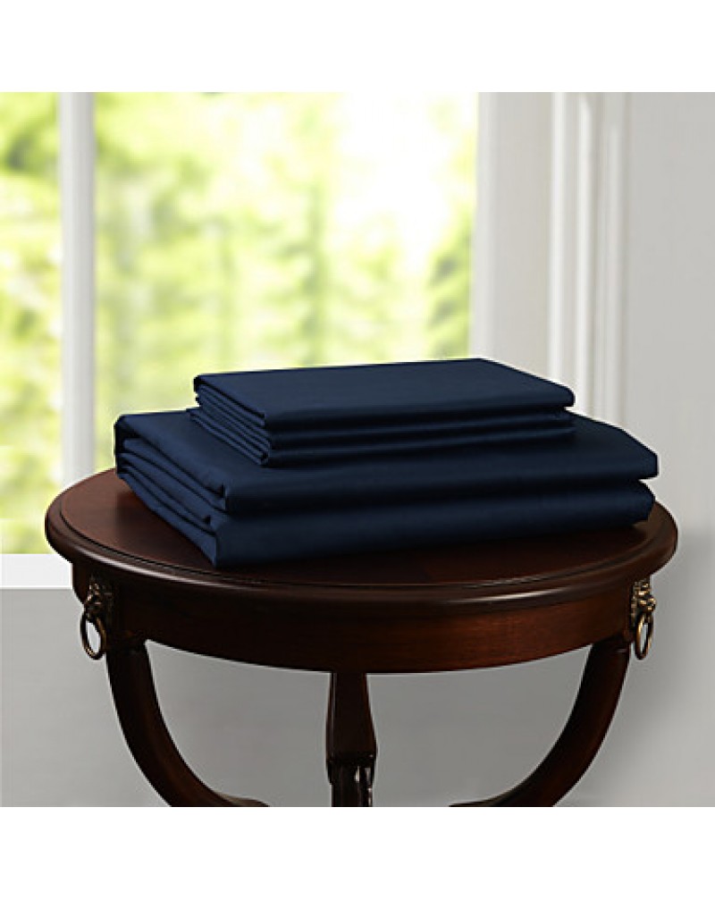 Flat sheet, 300 TC 100% Cotton Solid Dark Blue