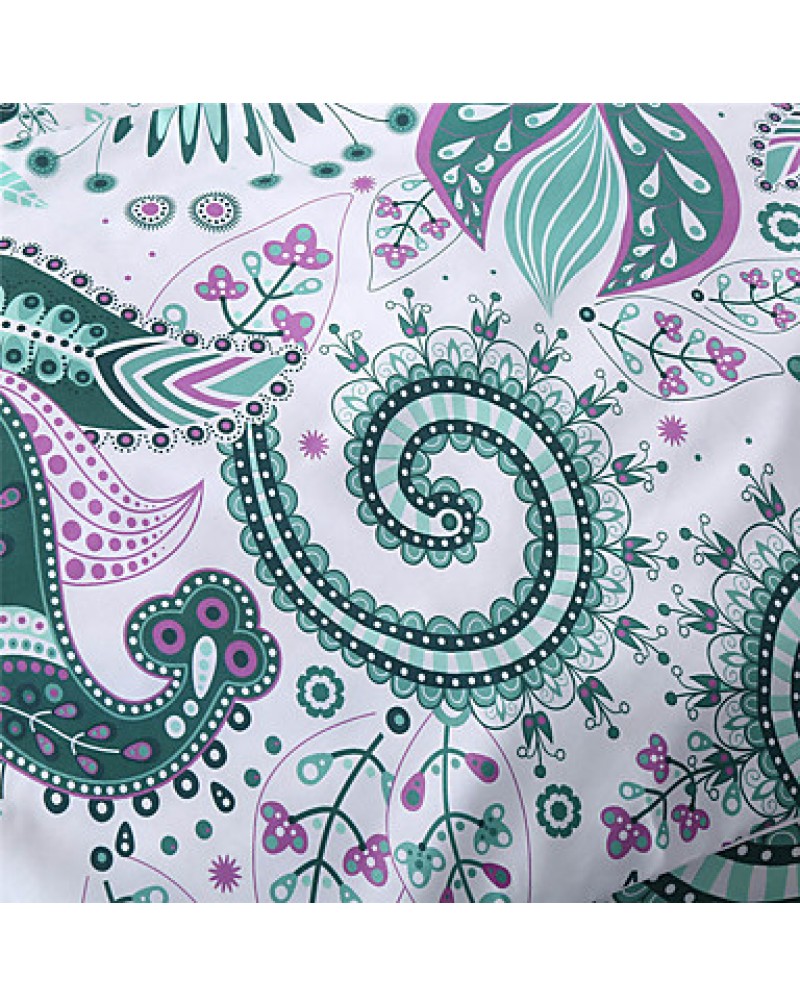 Green Bedding Set Floral Mandala Duvet Cover White 200 Thread Count Soft Bedclothes Multi Sizes Bed Set