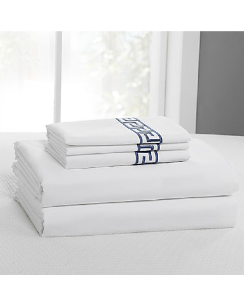 Sheet Set, 400 TC 100% Cotton Solid Embroidery Up to 15" Deep