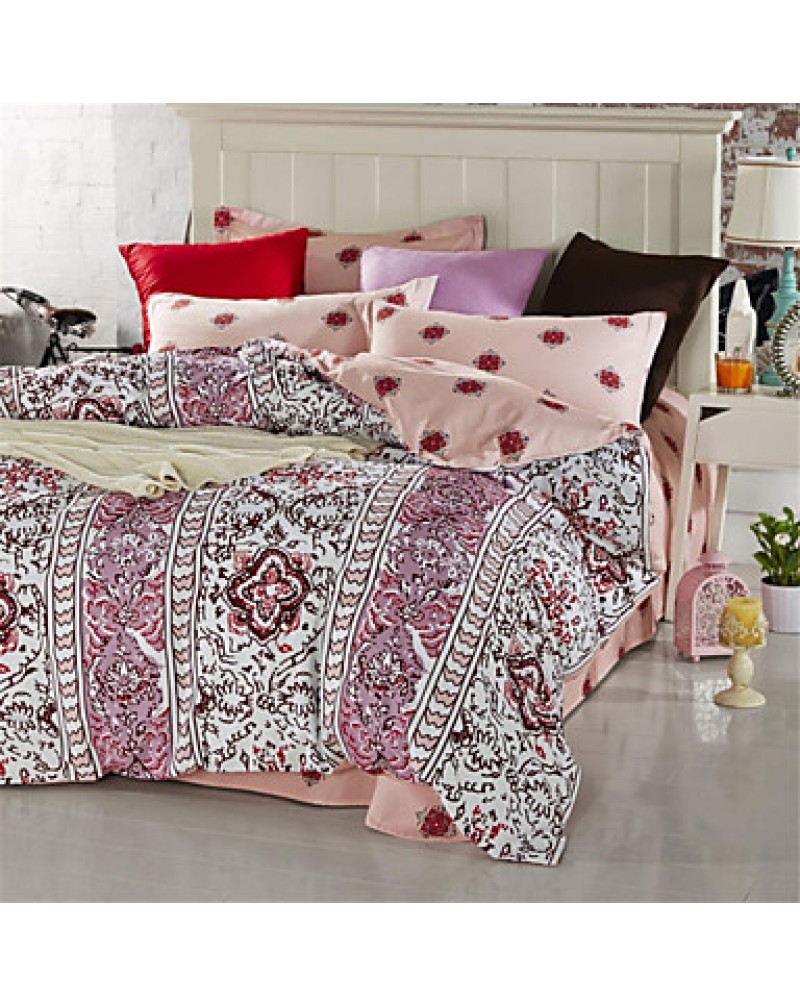 Classic Bedding Set Reversible European Bedspreads Cotton Satin Durable Bed Cover Queen 4pcs Bedlinen