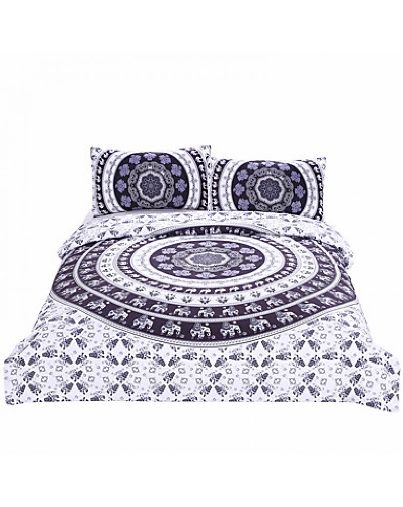 Bedding Bohemia Modern Bedclothes Indian Home Black and White Printed Quilt Cover 3Pcs Hot Sale