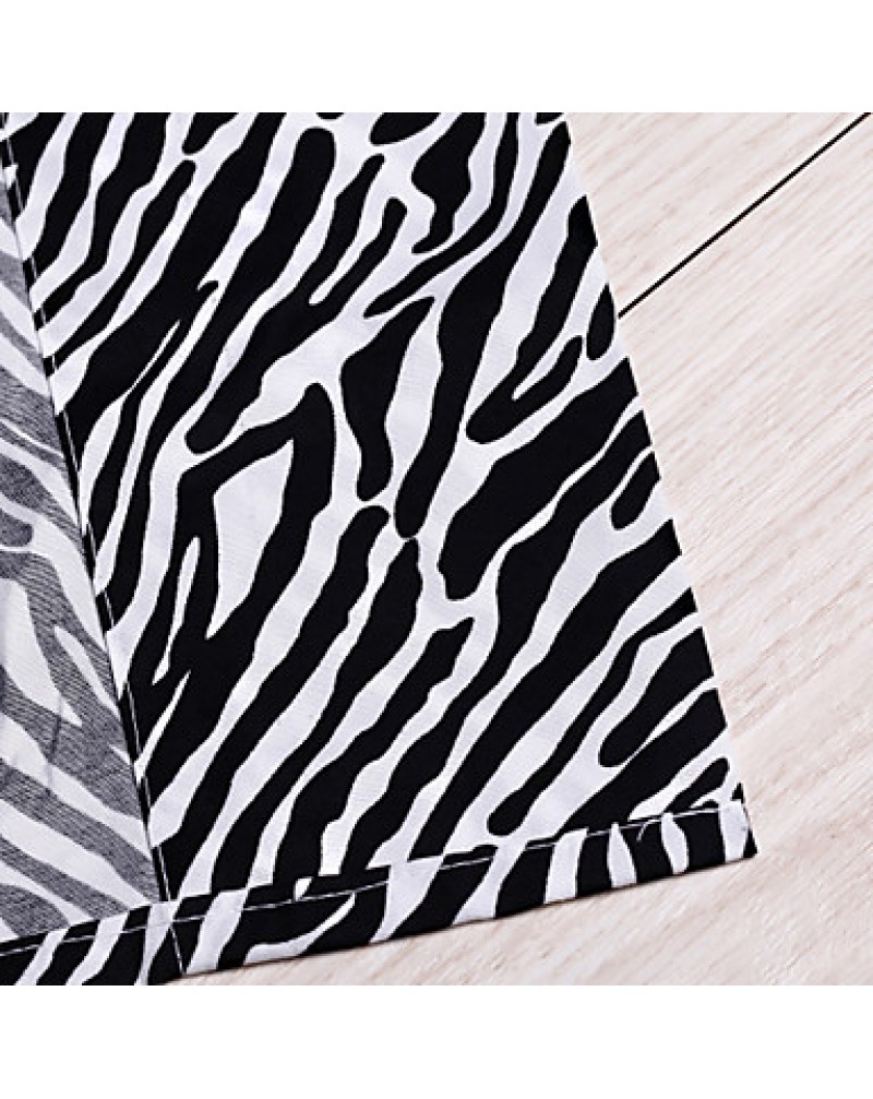 Sheet Set,4-Piece Microfiber Black Zebra Stripes with 12" Pocket Depth