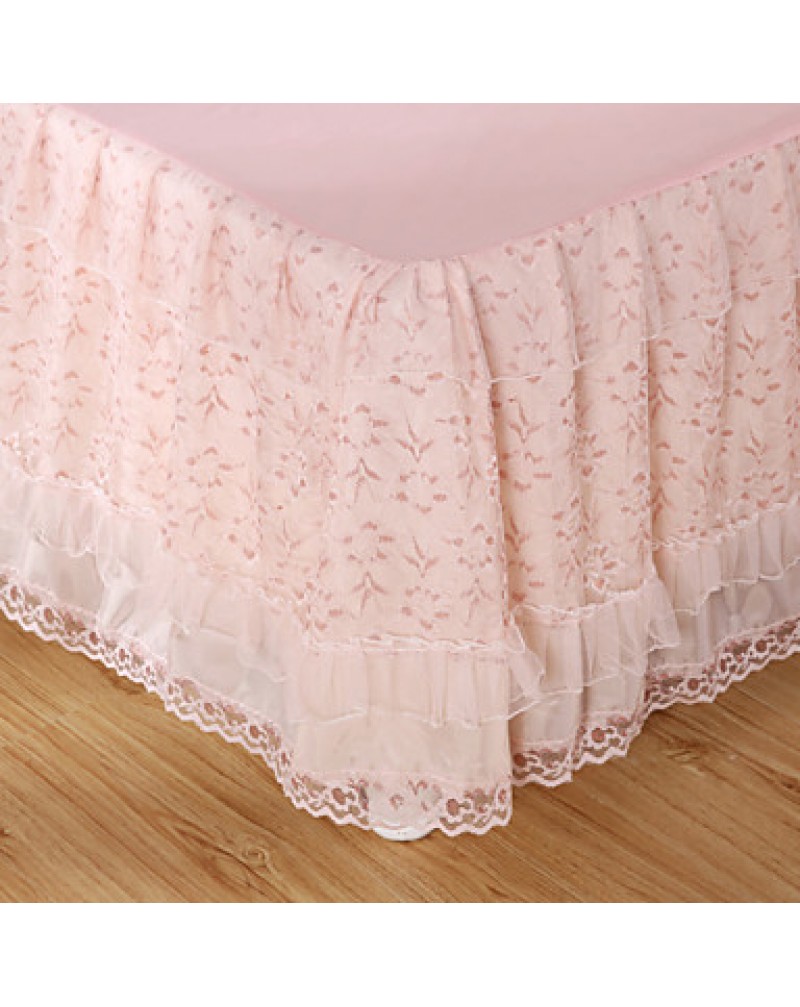 Princess Lace Bedspread Bed Skirt Mattress Dust Protection Cover Bedding Set