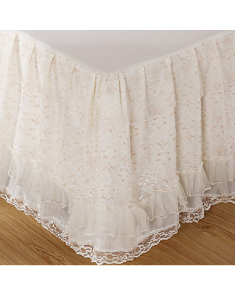 Princess Lace Bedspread Bed Skirt Mattress Dust Protection Cover Bedding Set