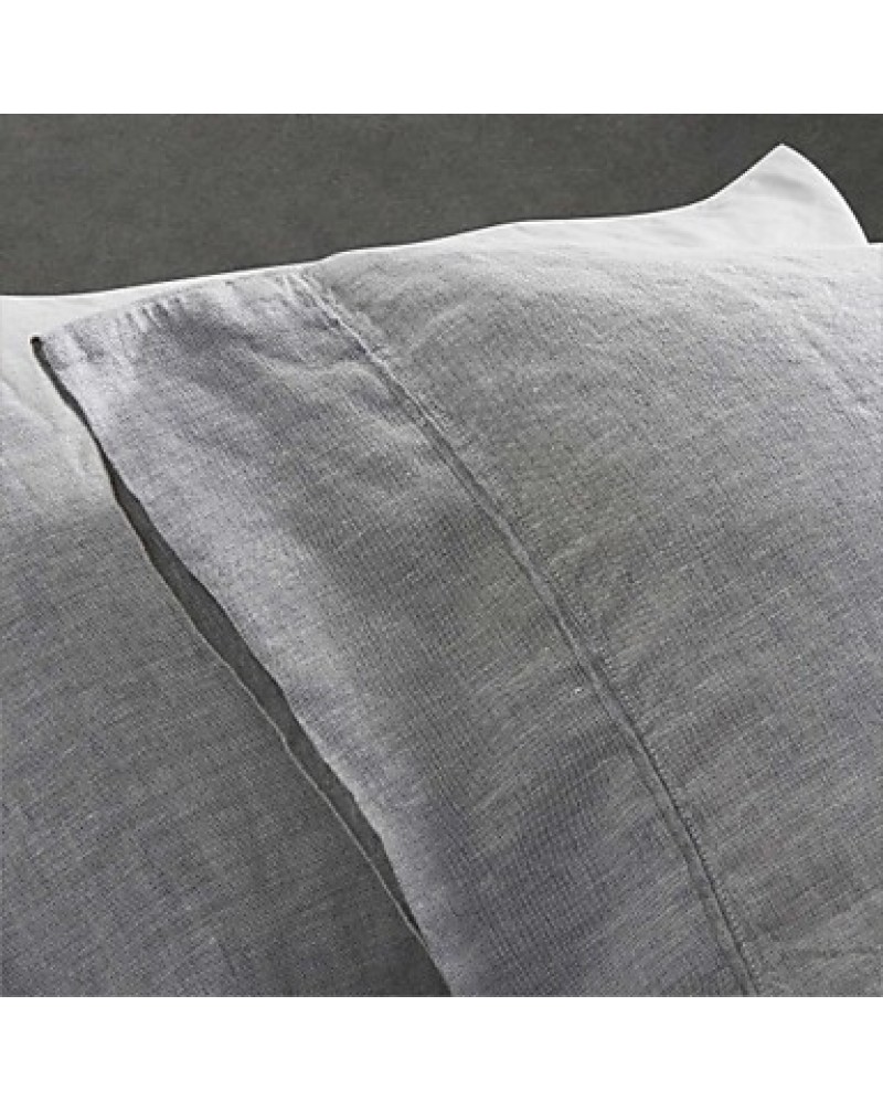 2-Pack Pillowcase set, 100% Linen Solid Grey