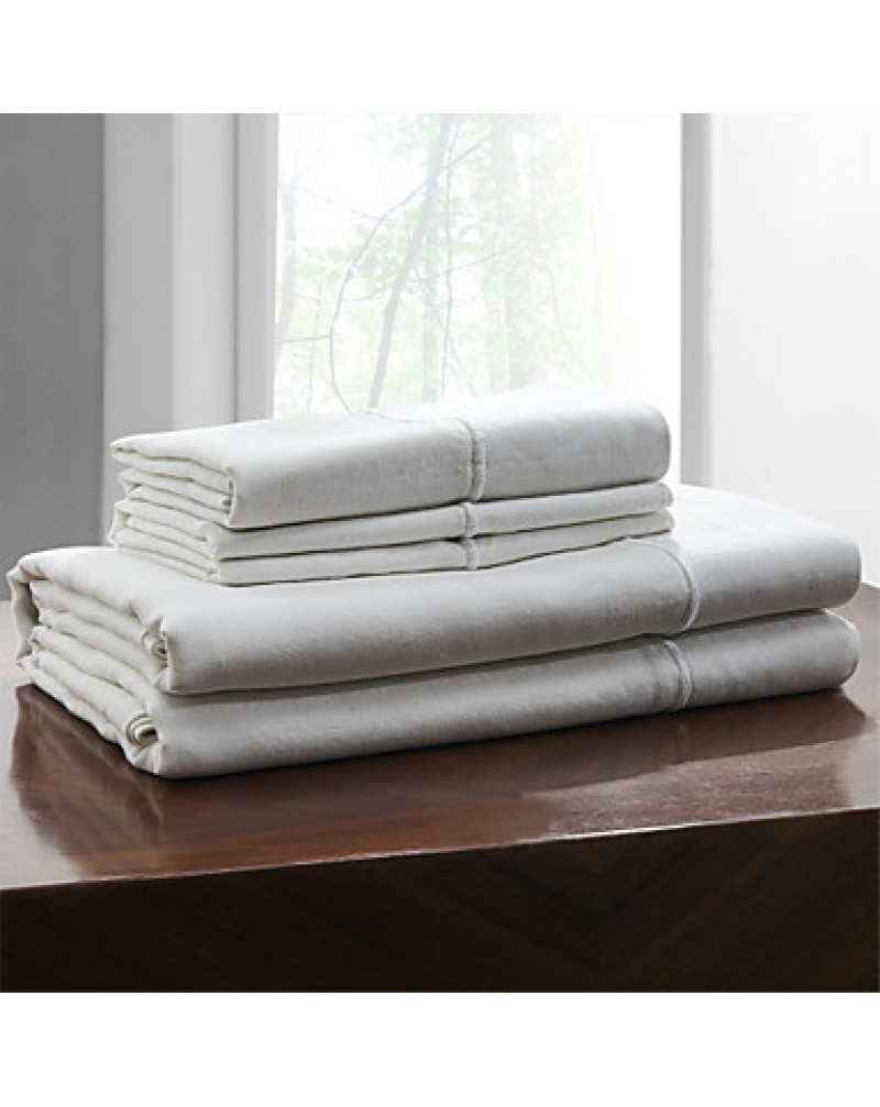 Sheet Set, 100% Linen Solid White Up to 15" Deep