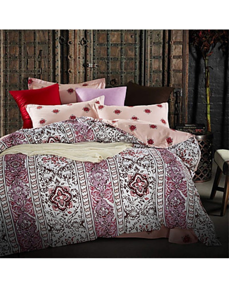 Classic Bedding Set Reversible European Bedspreads Cotton Satin Durable Bed Cover Queen 4pcs Bedlinen