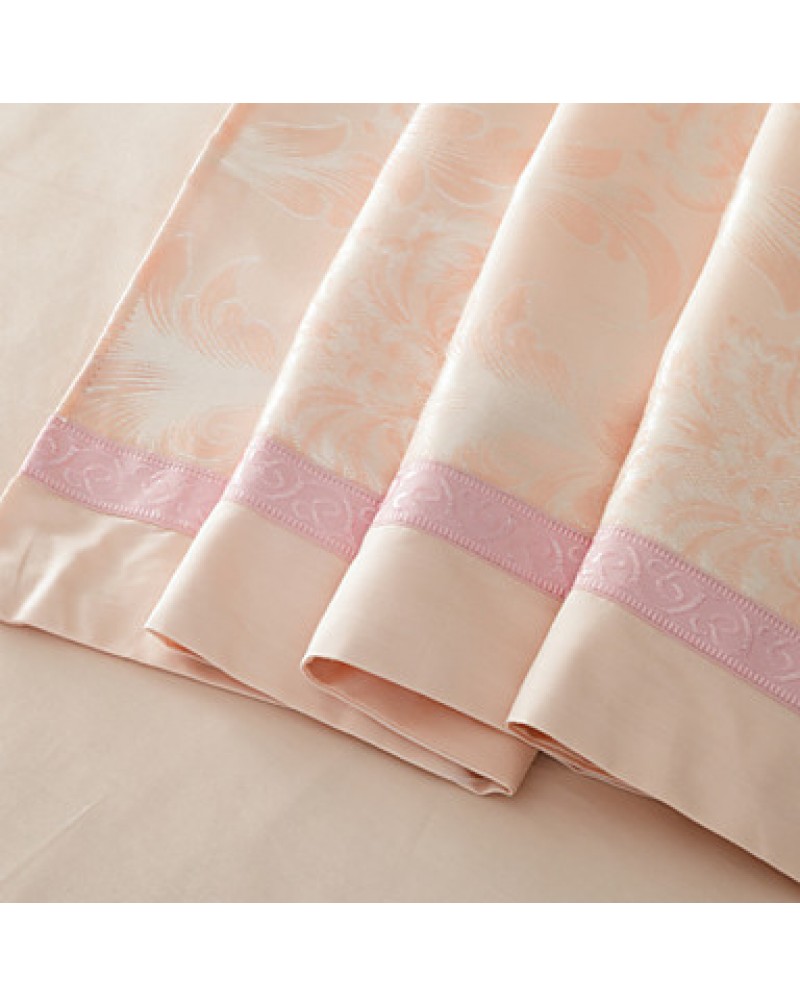 Floral Silk/Cotton Blend 4 Piece Duvet Cover Sets