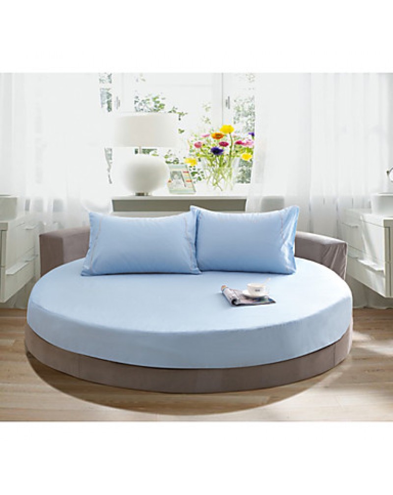 Round Bedsheet Diameter 2m or 2.2meter +2Pcs Pillowcases 100 Cotton Mattress Cover/Case