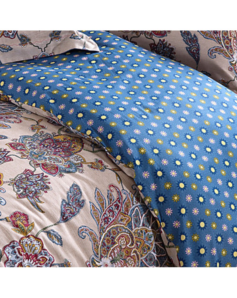 4PC Duvet Cover SetBohemia Style Cotton Pattern Queen Size