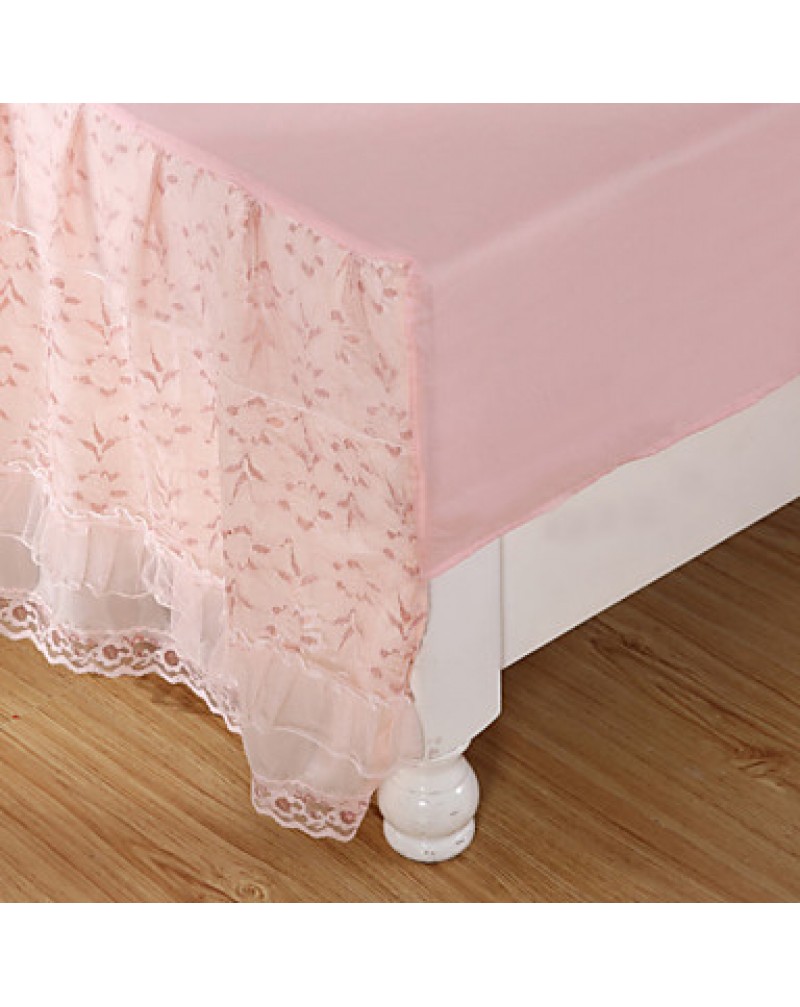 Princess Lace Bedspread Bed Skirt Mattress Dust Protection Cover Bedding Set