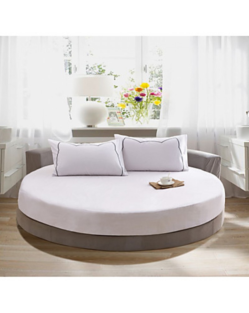 Round Bedsheet Diameter 2m or 2.2meter +2Pcs Pillowcases 100 Cotton Mattress Cover/Case