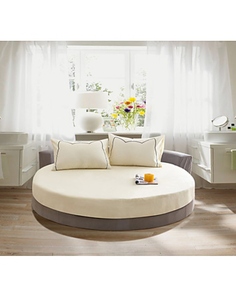 Round Bedsheet Diameter 2m or 2.2meter +2Pcs Pillowcases 100 Cotton Mattress Cover/Case