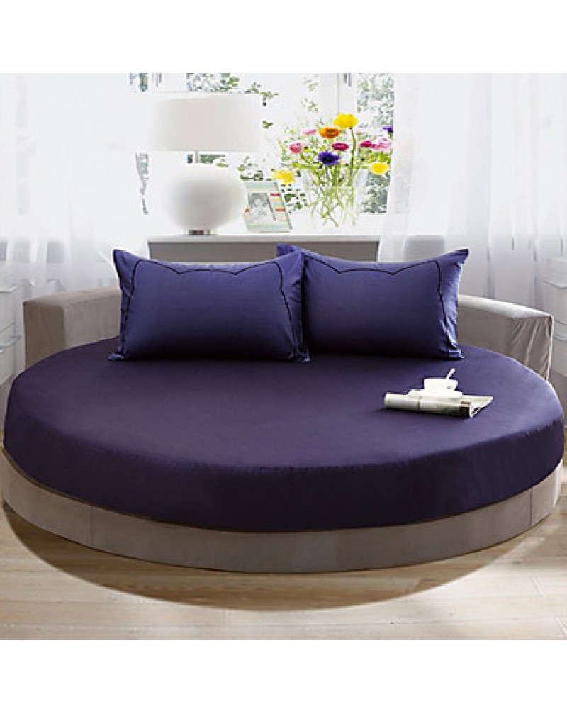 Round Bedsheet Diameter 2m or 2.2meter +2Pcs Pillowcases 100 Cotton Mattress Cover/Case