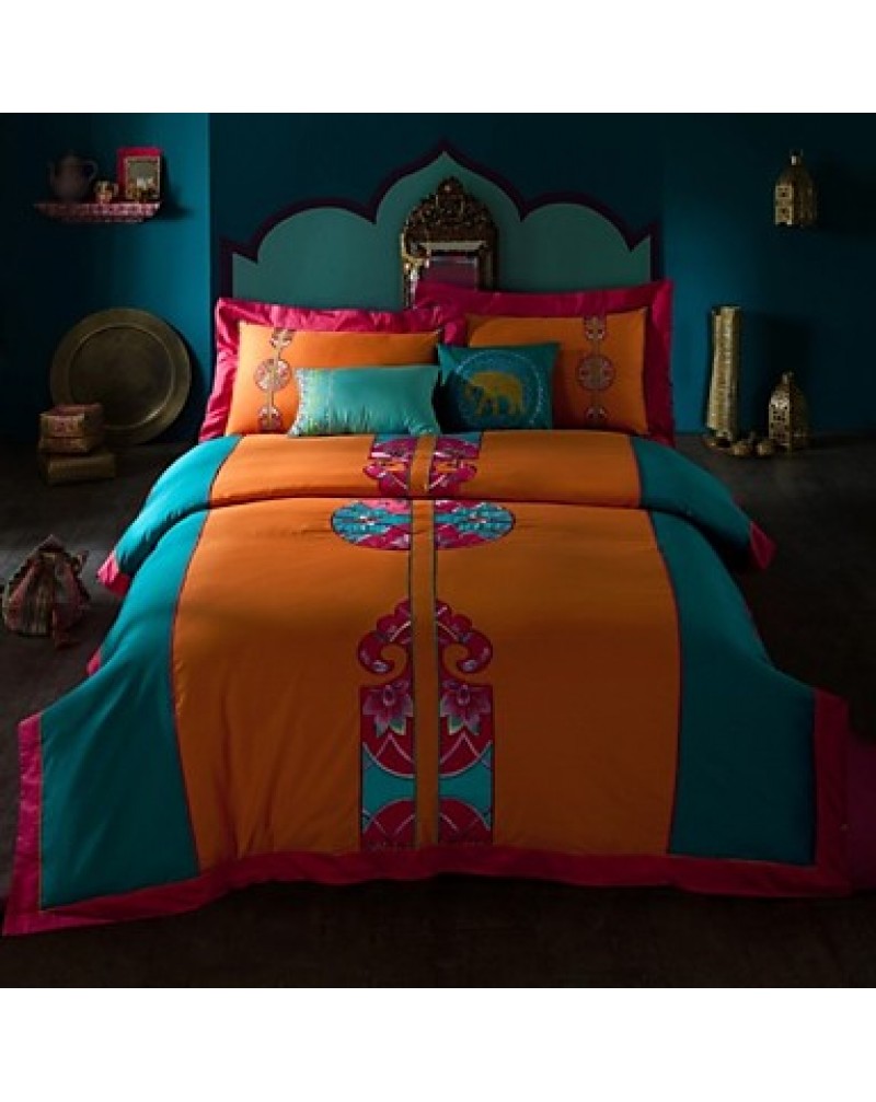  /Bohemia embroid Bedding Sets Queen King Size Cotton Bedcover