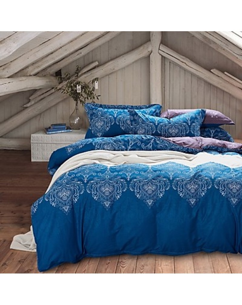 Blue Bohemia Style Bedding Sets Queen Size Cotton Home Textile