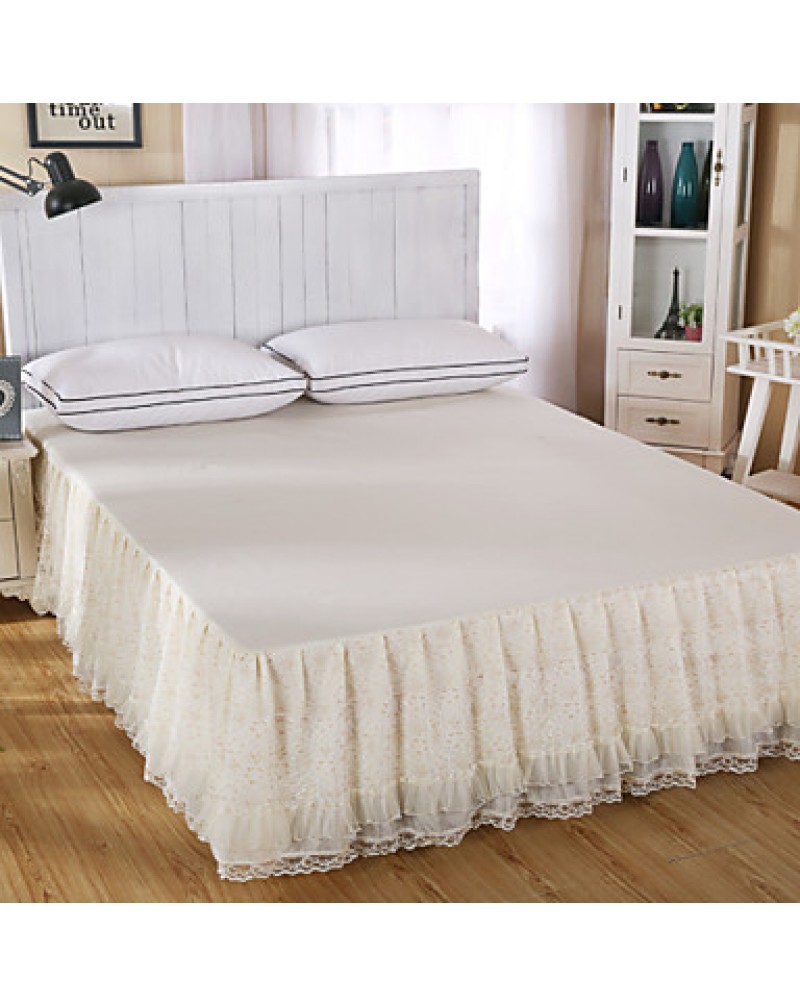 Princess Lace Bedspread Bed Skirt Mattress Dust Protection Cover Bedding Set