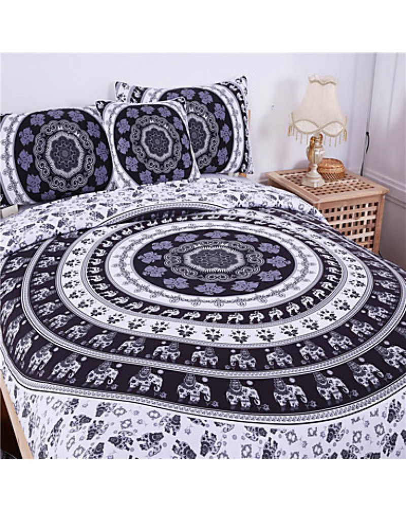 Bedding Bohemia Modern Bedclothes Indian Home Black and White Printed Quilt Cover 3Pcs Hot Sale