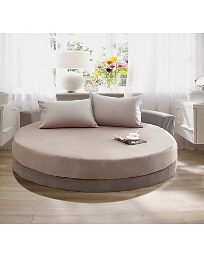 Round Bedsheet Diameter 2m or 2.2meter +2Pcs Pillowcases 100 Cotton Mattress Cover/Case