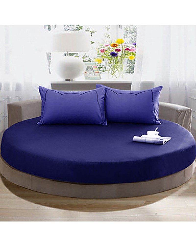 Round Bedsheet Diameter 2m or 2.2meter +2Pcs Pillowcases 100 Cotton Mattress Cover/Case